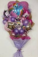 Букет шаров "Пони радуга" фото в интернет-магазине Волшебный праздник