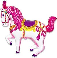 Лошадь карусельная малиновая фото в интернет-магазине Волшебный праздник