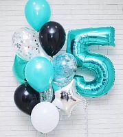 Набор шаров "Бирюза 5 лет" фото в интернет-магазине Волшебный праздник